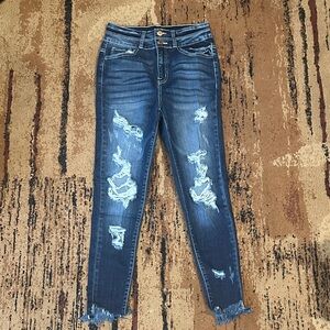 KanCan Dark Blue Distressed Skinny Jeans